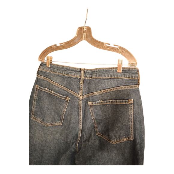 Old Navy‎ O.G. Straight High Rise Ankle Raw Hem Ripped Women's Size 16 Tall #6 - Picture 6 of 10
